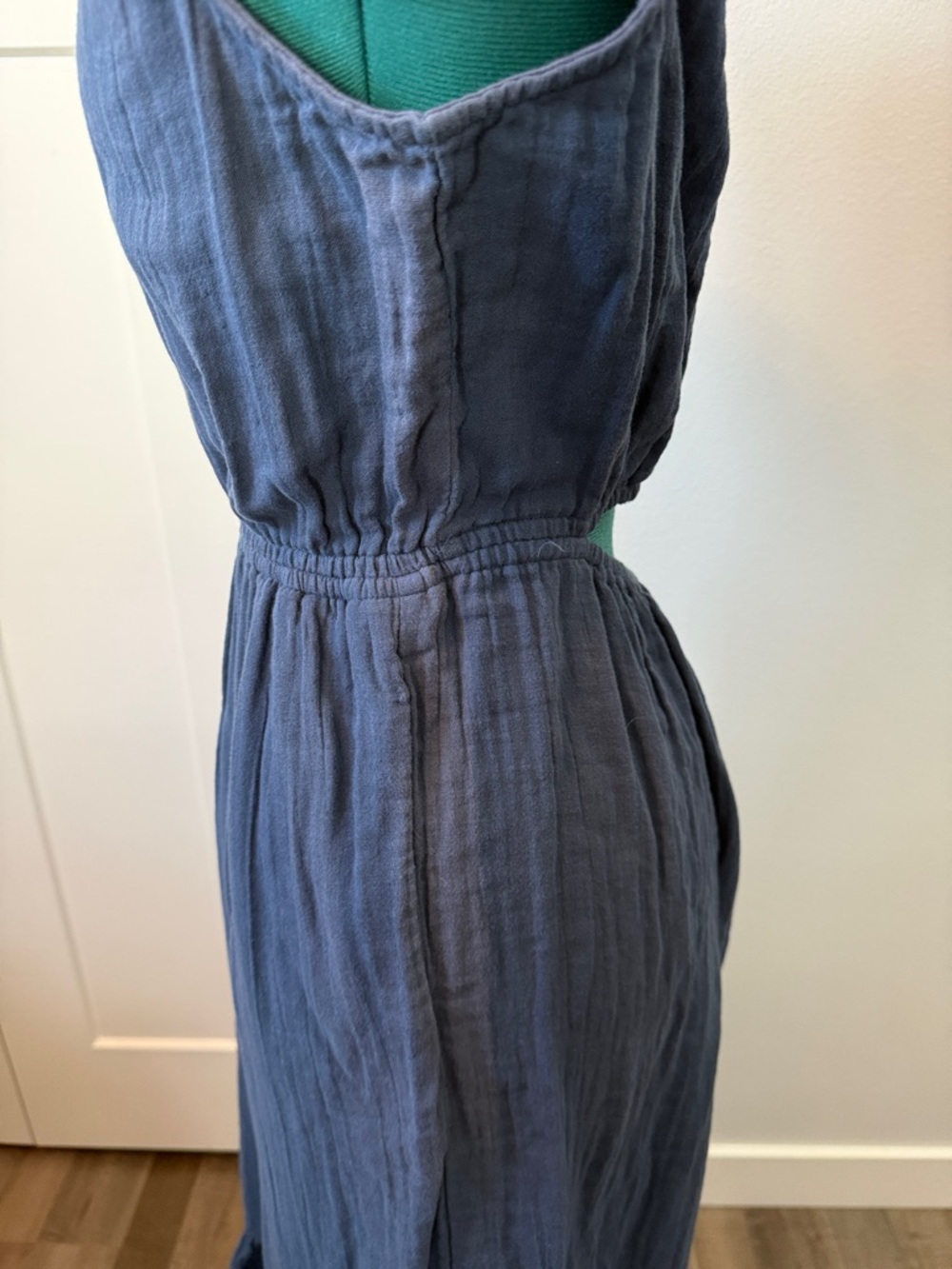 Pact Navy Sleeveless Midi Dress with Gathered Waist - Picture 4 of 5